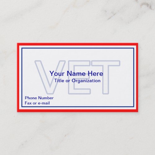 Military Veteran Business Card