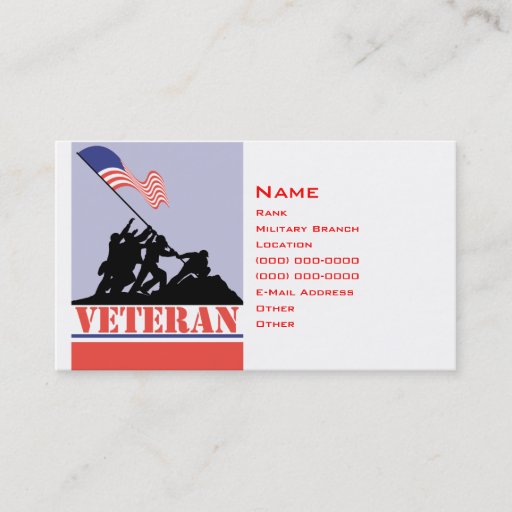 Customizable Military Veteran Business Card Templates