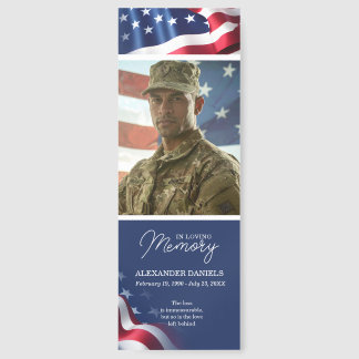 Military Veteran Celebration Of Life, USA flag Bookmarks