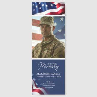 Military Veteran Celebration Of Life, USA flag Bookmarks