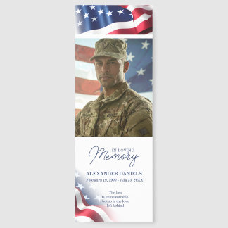 Military Veteran Celebration Of Life, USA flag Bookmarks