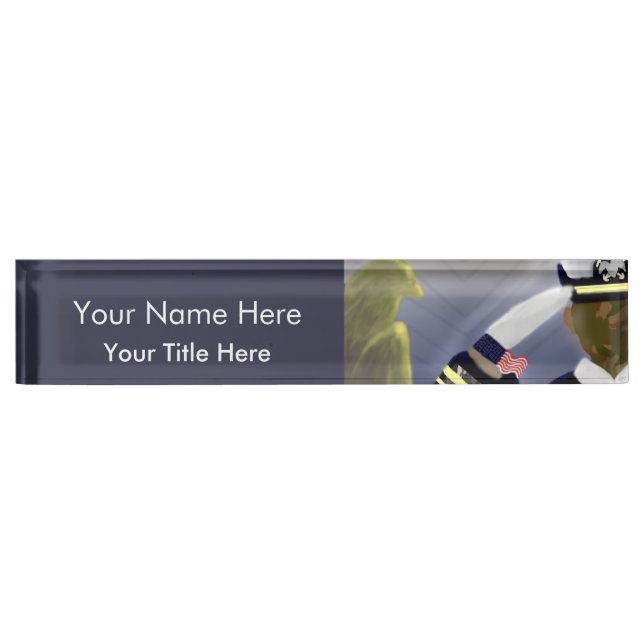 Military Veteran Desk Nameplate (Front)