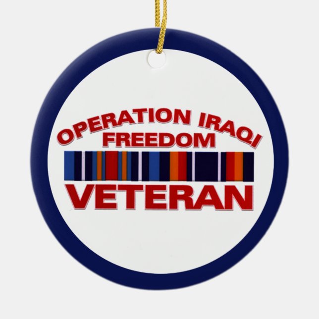 Military Veteran Operation Iraqi Freedom Custom Ceramic Ornament (Front)