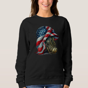 Military Veteran Patriotic American Flag  10 Sweatshirt