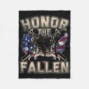 Military Veteran Soldier American Flag Trump Gift Fleece Blanket