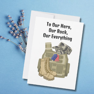 Military Veteran Soldier,USA,Husband Dad,Birthday Holiday Card