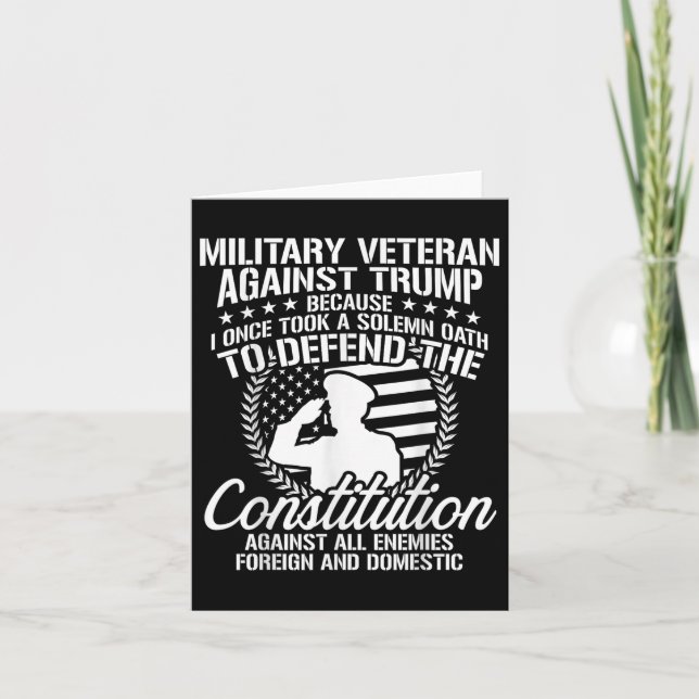 Military Veterans Against Trump 2020 Usa Election  Card (Front)