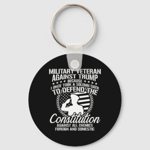 Military Veterans Against Trump 2020 Usa Election Keychain
