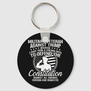 Military Veterans Against Trump 2020 Usa Election Keychain