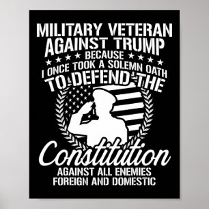 Military Veterans Against Trump 2020 Usa Election Poster