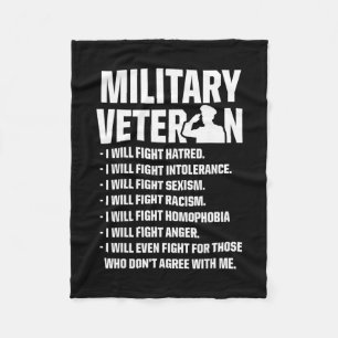Military Veterans Against Trump Fight Usa Election Fleece Blanket