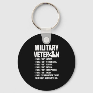 Military Veterans Against Trump Fight Usa Election Keychain