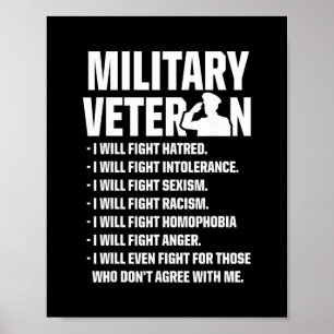 Military Veterans Against Trump Fight Usa Election Poster
