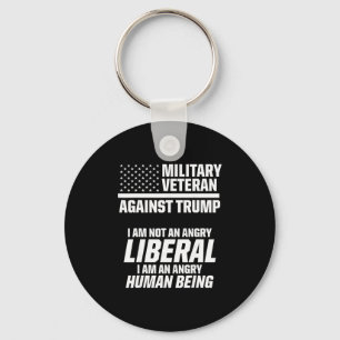 Military Veterans Against Trump Liberal Usa Electi Keychain