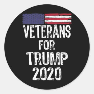 Military Veterans For Trump 2020 Election Anti Joe Classic Round Sticker