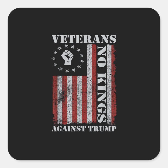 Military Veterans Protest Flag Patriotic Freedom Square Sticker (Front)