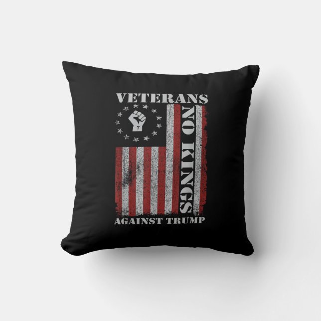 Military Veterans Protest Flag Patriotic Freedom Throw Pillow (Front)