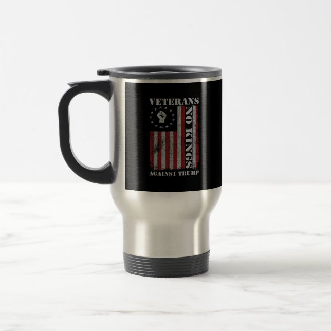Military Veterans Protest Flag Patriotic Freedom Travel Mug (Left)