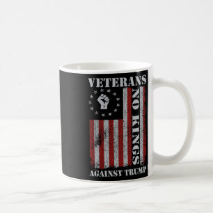 Military Veterans Protest Usa Flag No Kings Americ Coffee Mug