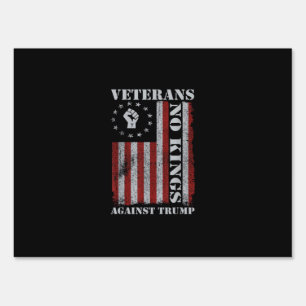 Military Veterans Protest USA Flag No Kings Americ Sign