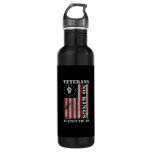 Military Veterans Protest USA Flag No Kings Americ Stainless Steel Water Bottle