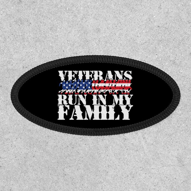 Military Veterans Run in My Family - Running Patch (Front)