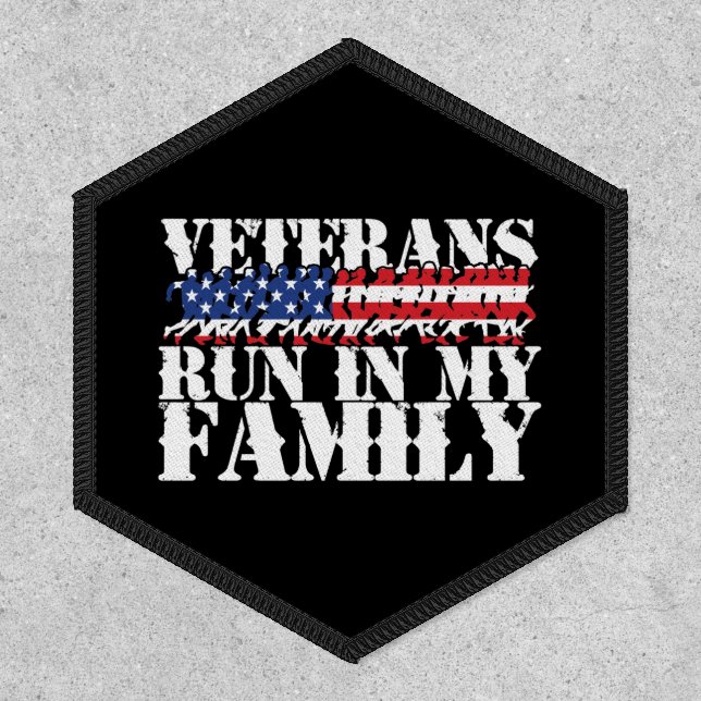 Military Veterans Run in My Family - Running Patch (Front)