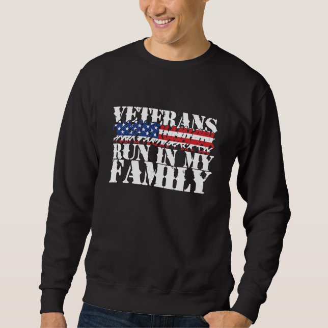 Military Veterans Run in My Family - Running Sweatshirt (Front)