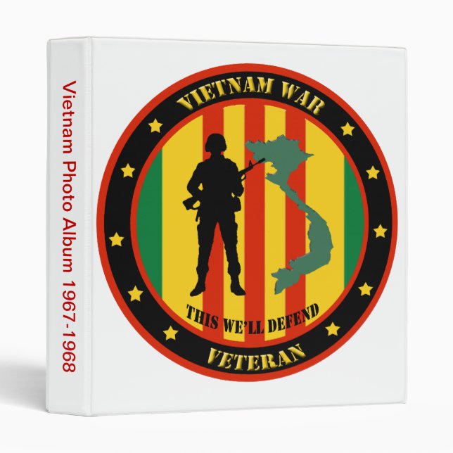 Military Vietnam War Veteran Photo Album 3 Ring Binder (Front/Spine)