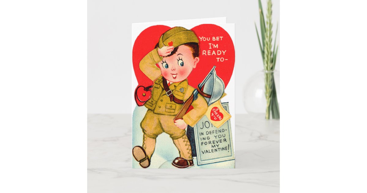 Military Vintage Valentine's Day Card | Zazzle.com