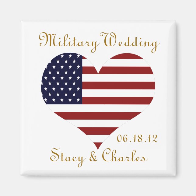 Military Wedding Favor Personalized Magnet (Front)
