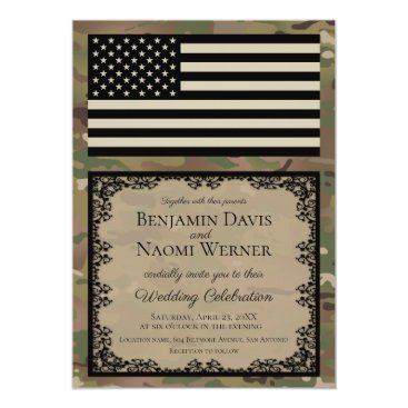 Military Wedding Invitation with Camouflage Military Wedding Invitation with Camouflage