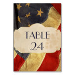 Military Wedding  Patriotic Vintage Flag Table Number