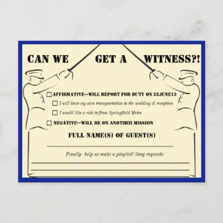 Military Wedding RSVP Invitation Postcard