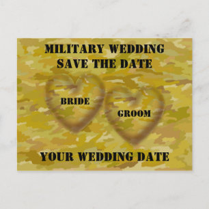 Military Wedding Save the Date Announcement Postcard