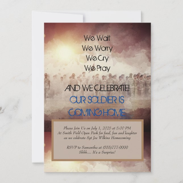 Military Welcome Home Invitation (Front)