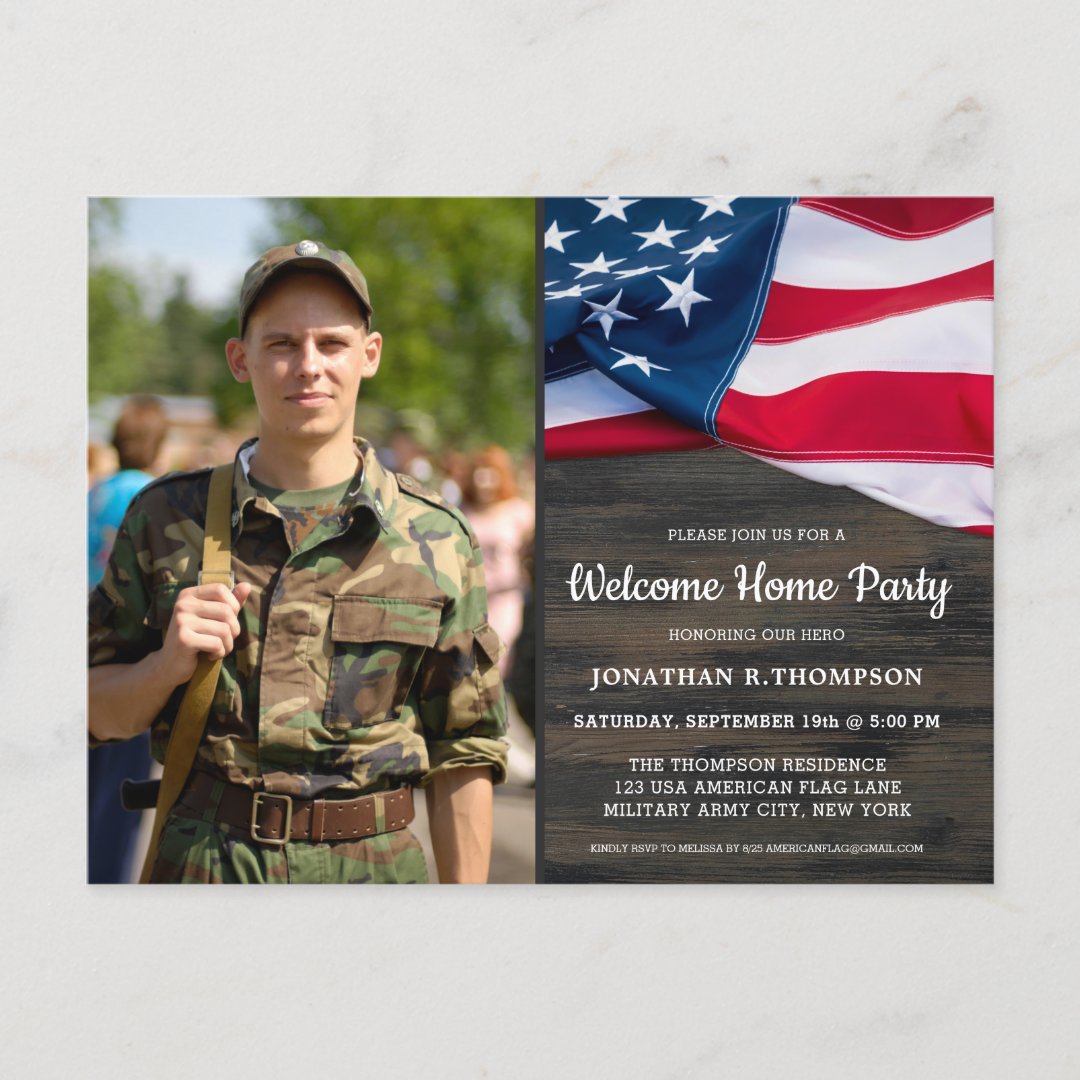 Military Welcome Home Party American Flag Invitation Postcard Zazzle   Military Welcome Home Party American Flag Invitation Postcard Rabdb02057bc647f0bce5f42bfc6ddb3c Tcvtc 1080 