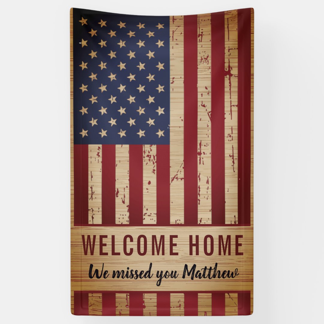 Military Welcome Home Party Rustic American Flag Banner Zazzle   Military Welcome Home Party Rustic American Flag Banner R962c74751aec4a358825e60f2499f43e Jj7hz 1080 