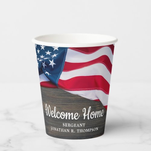 Military Welcome Home Party Usa American Flag Paper Cups