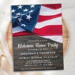 Military Welcome Home Patriotic USA American Flag Invitation Postcard