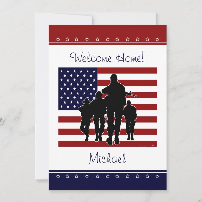 Military Welcome Home Personalized Name Invite (Front)