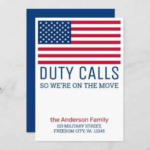 Military We've Moved PCS Move Army American Flag Announcement