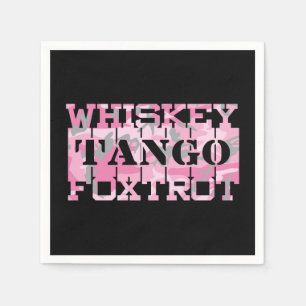 Military Whiskey Tango Foxtrot Pink Camo Napkins