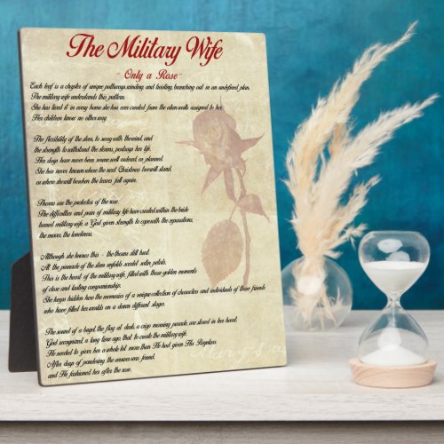 Military Wife Tabletop Plaque with Easel