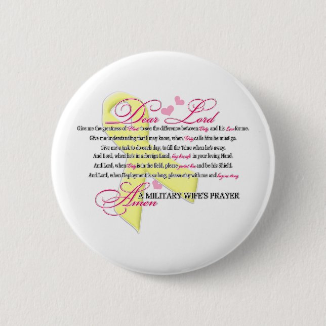 Military Wifes Prayer Button (Front)