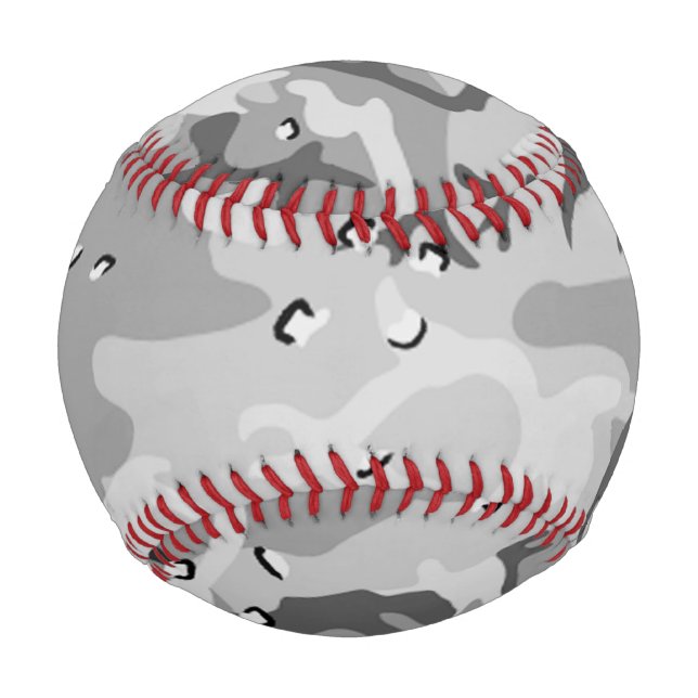 Military Winter Gray Camouflage Pattern Baseball (Front)