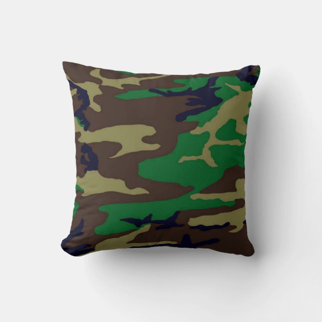 Military Woodland Camo Pillow (Front)