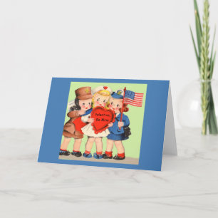 Military WWII WACS & WAVES Servicewoman Valentiine Holiday Card