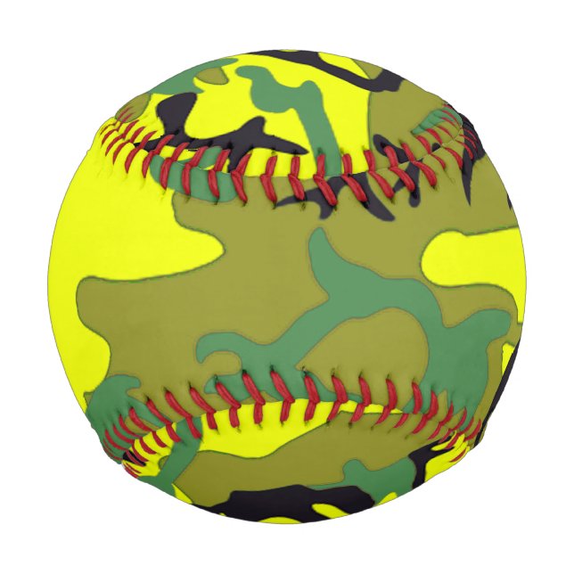Military Yellow-Green Camo Pattern Baseball (Front)