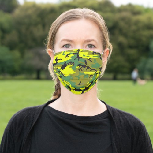 Military Yellow_Green Camouflage Pattern ZSSG Adult Cloth Face Mask